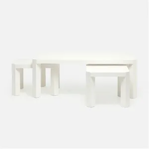 Made Goods Taylam Faux Raffia Rectangular Nesting Coffee Tables, 3-Piece