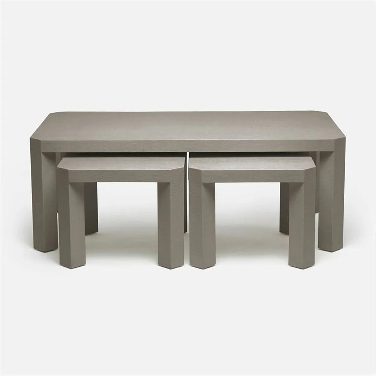 Made Goods Taylam Faux Raffia Rectangular Nesting Coffee Tables, 3-Piece