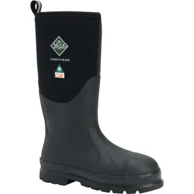 Muck Boot Mens Chore Classic Tall Steel Toe Boots - Black