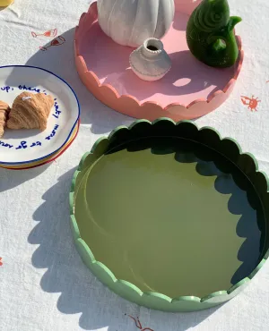 Opjet Paris Khaki Round Wavy Tray