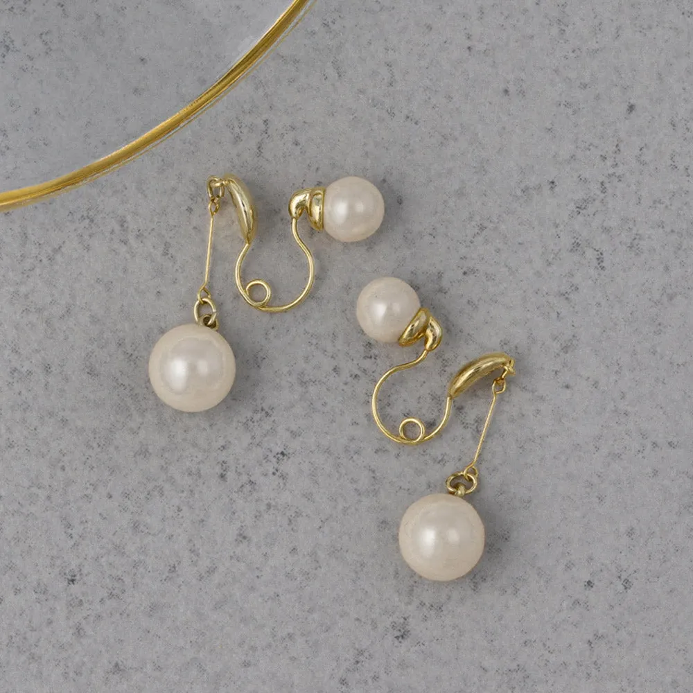 Pearl Front Back Clip Ons
