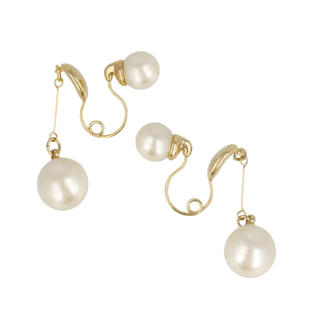 Pearl Front Back Clip Ons