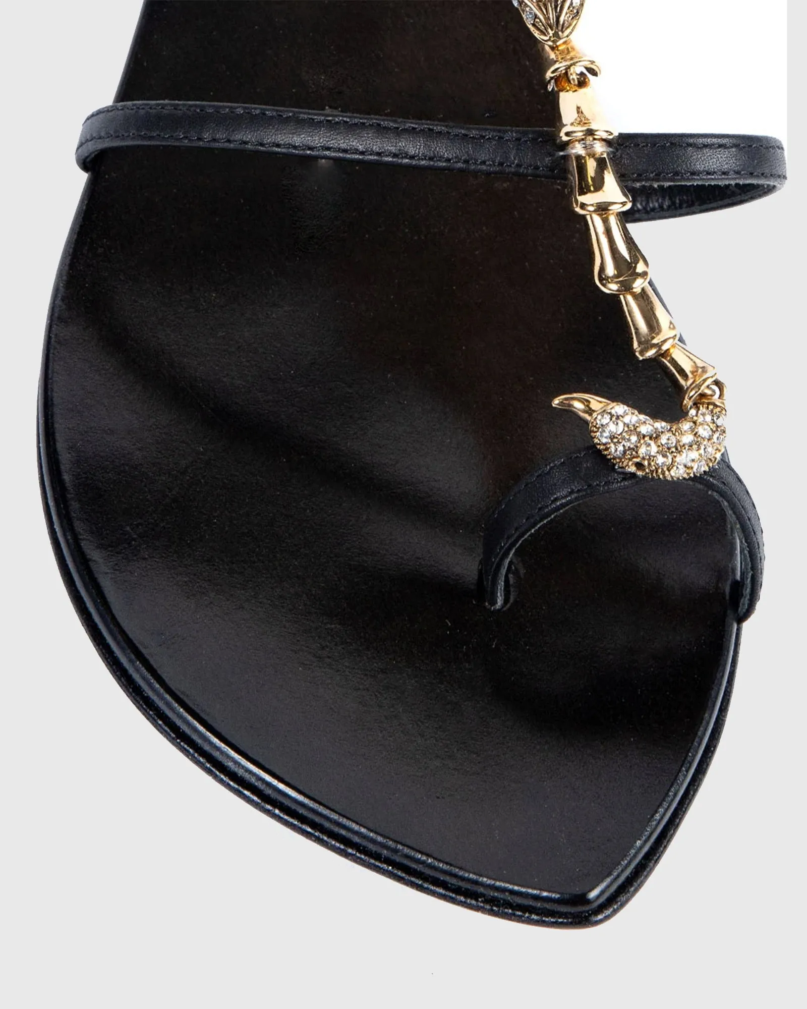 Pia Rhinestone Scorpion Strap Flats
