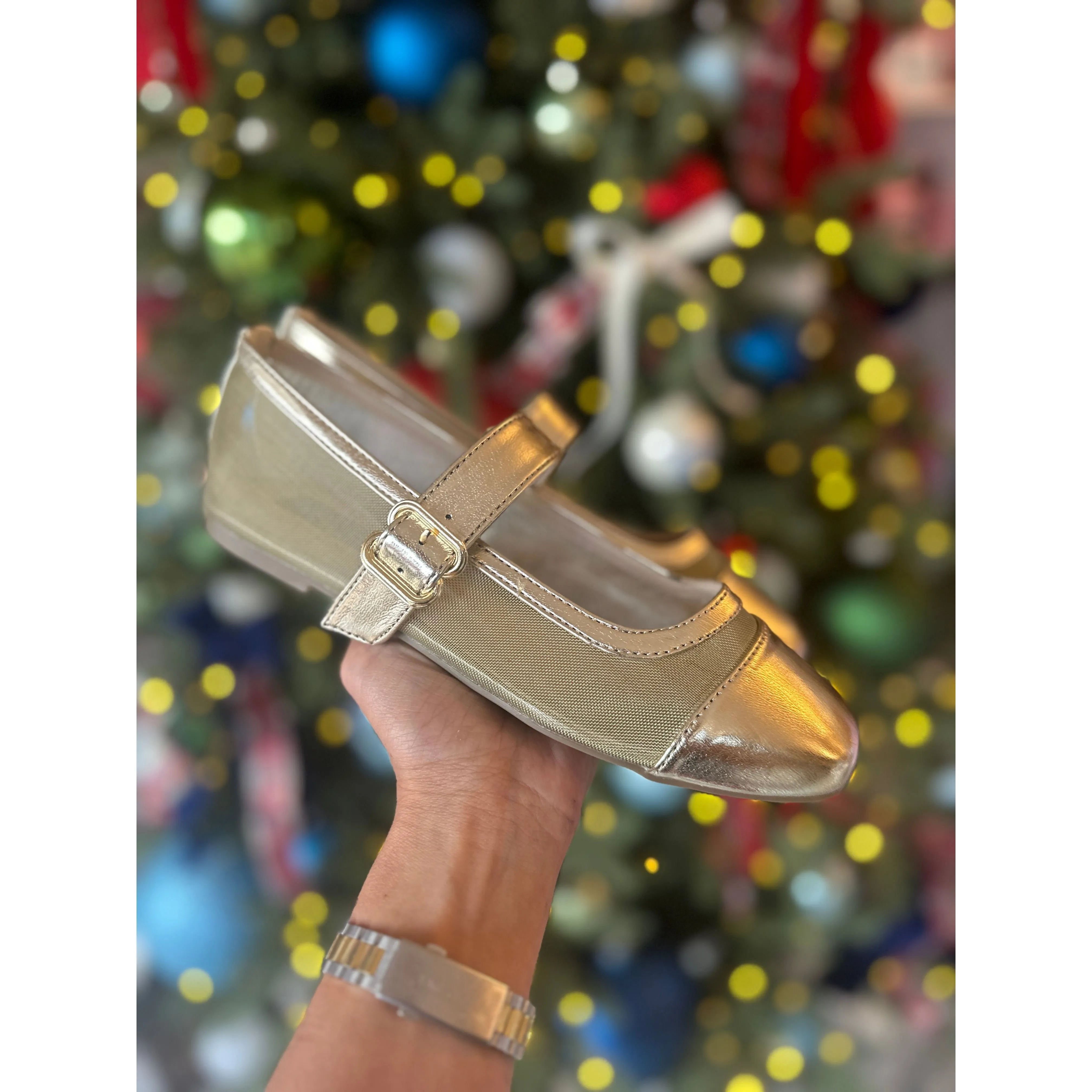 Rachel Roy Shira Gold Ballet Flat