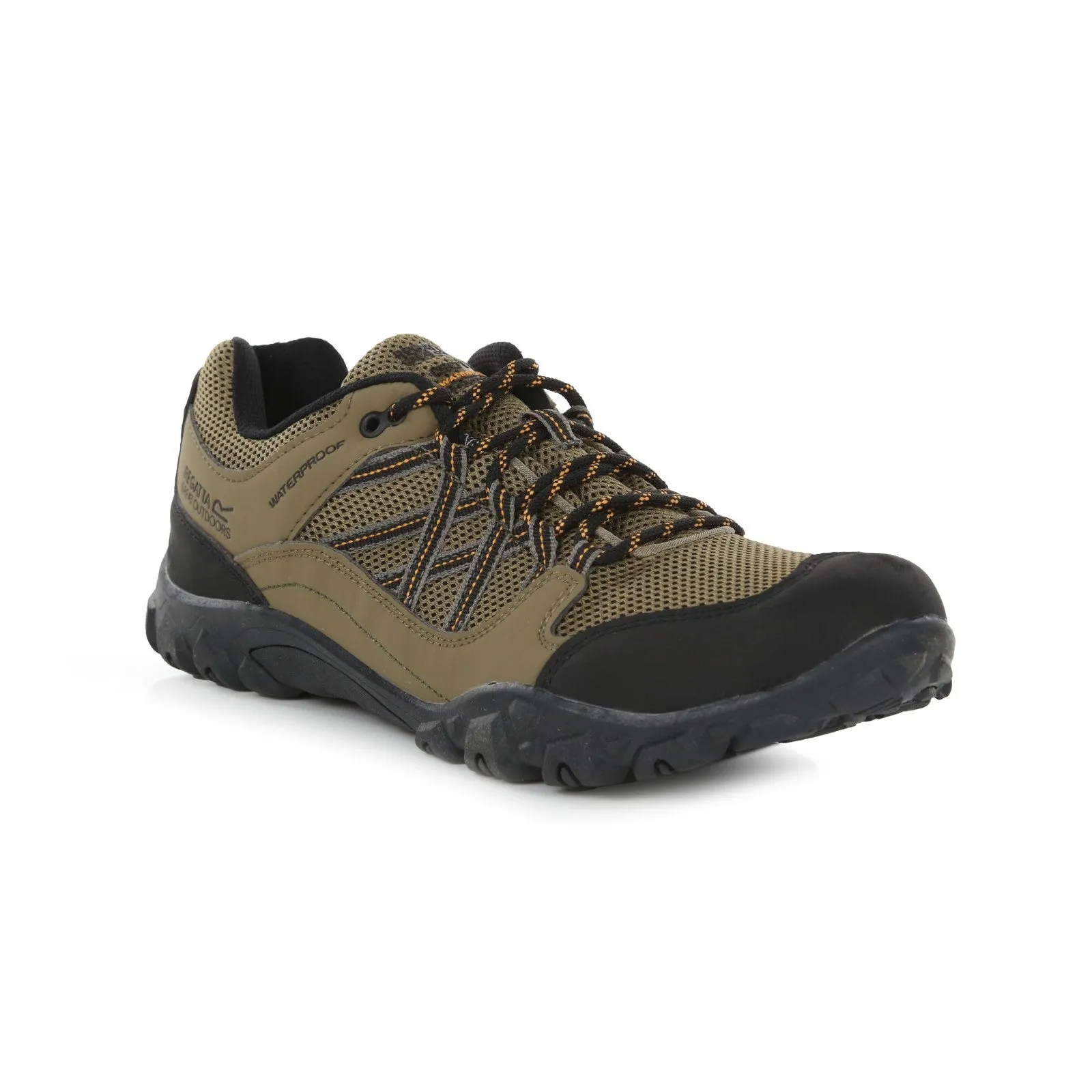 Regatta Mens Edgepoint III Water Resistant Walking Shoes - Gold Sand Flame Orange