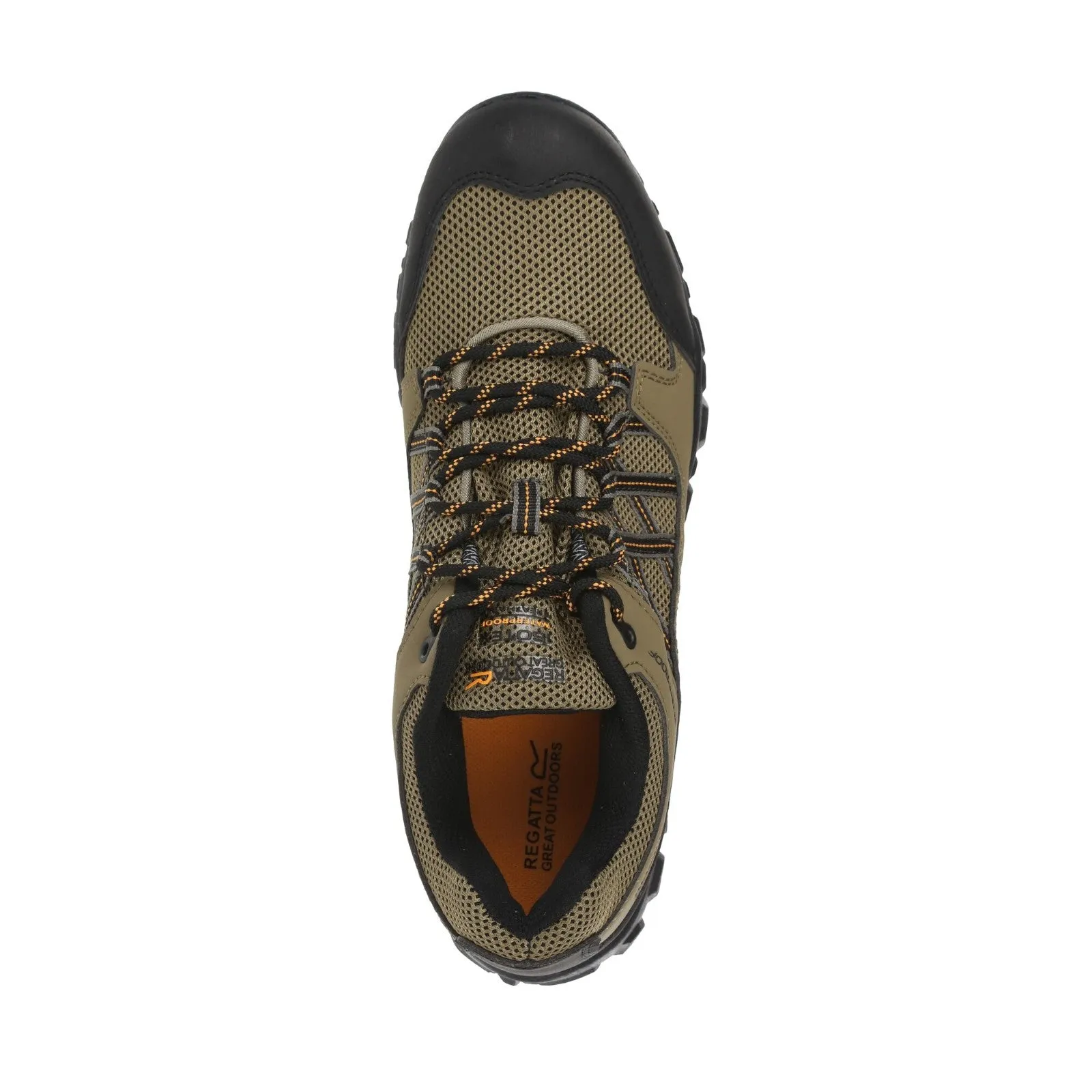 Regatta Mens Edgepoint III Water Resistant Walking Shoes - Gold Sand Flame Orange