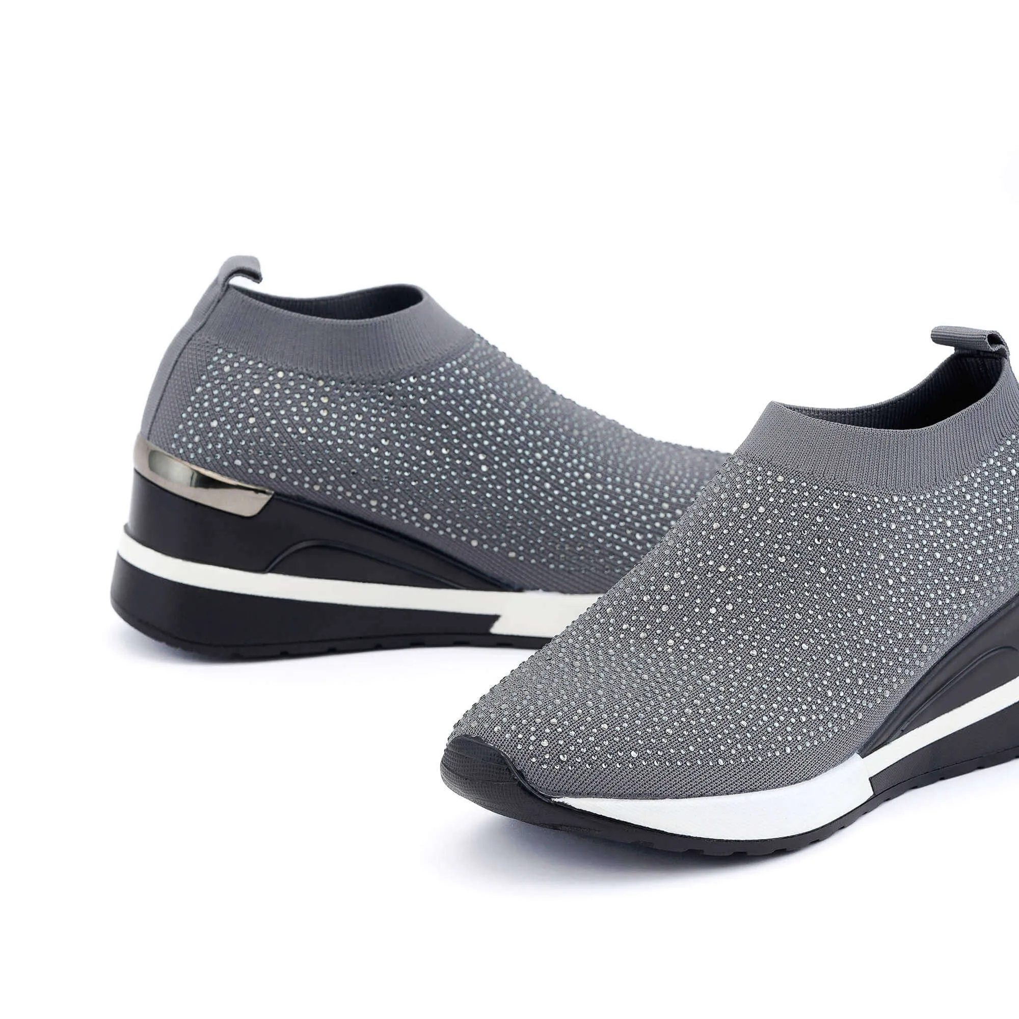 Rimini Grey Strass Sneakers