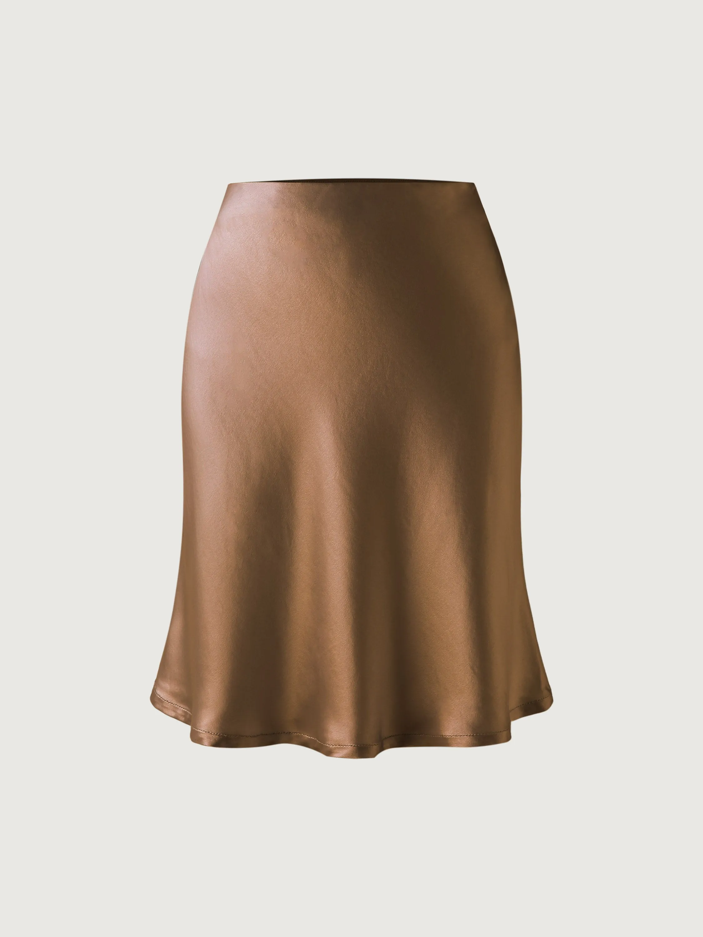 Silk-Like Bias-Cut Slip Mini Skirt