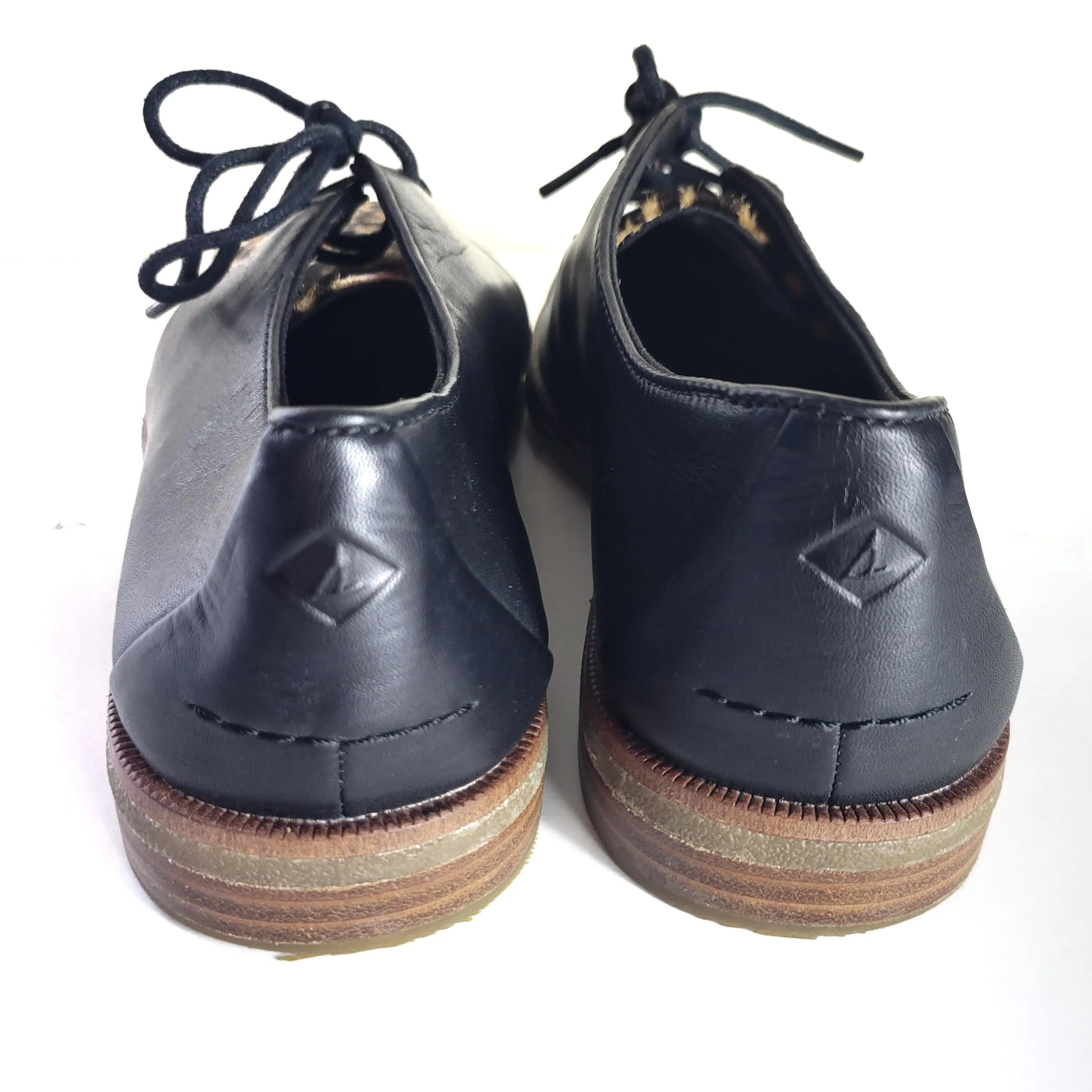 Sperry Elise Leopard Print Oxfords Size 8