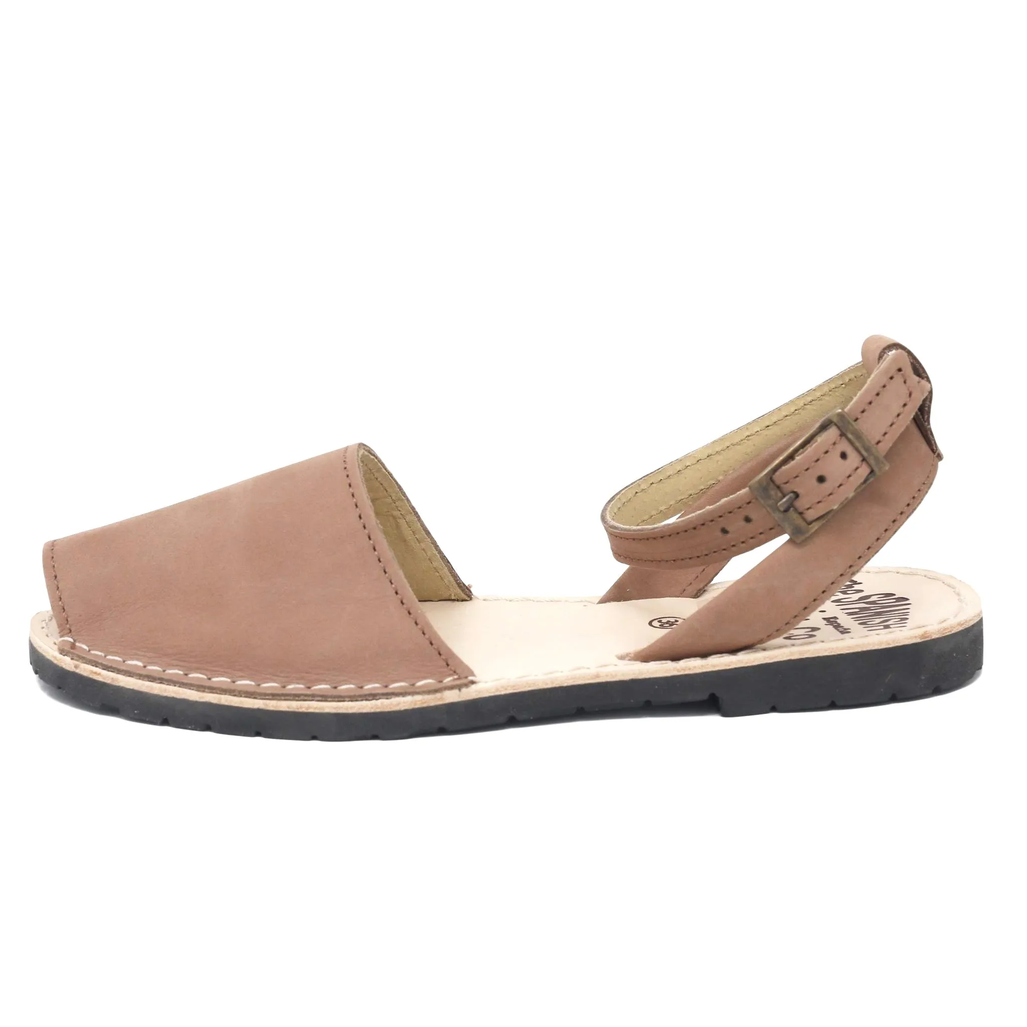 Tan nubuck sandals with strap