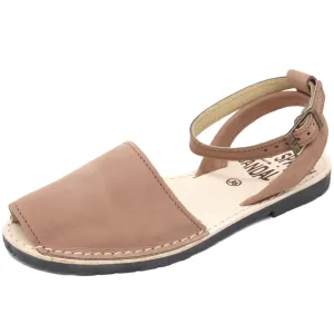 Tan nubuck sandals with strap