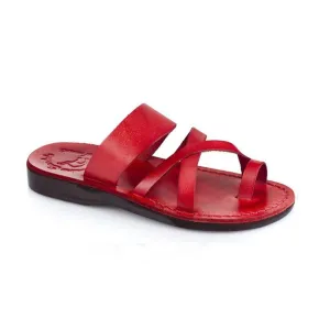 The Good Shepherd - Leather Toe Loop Slide | Red