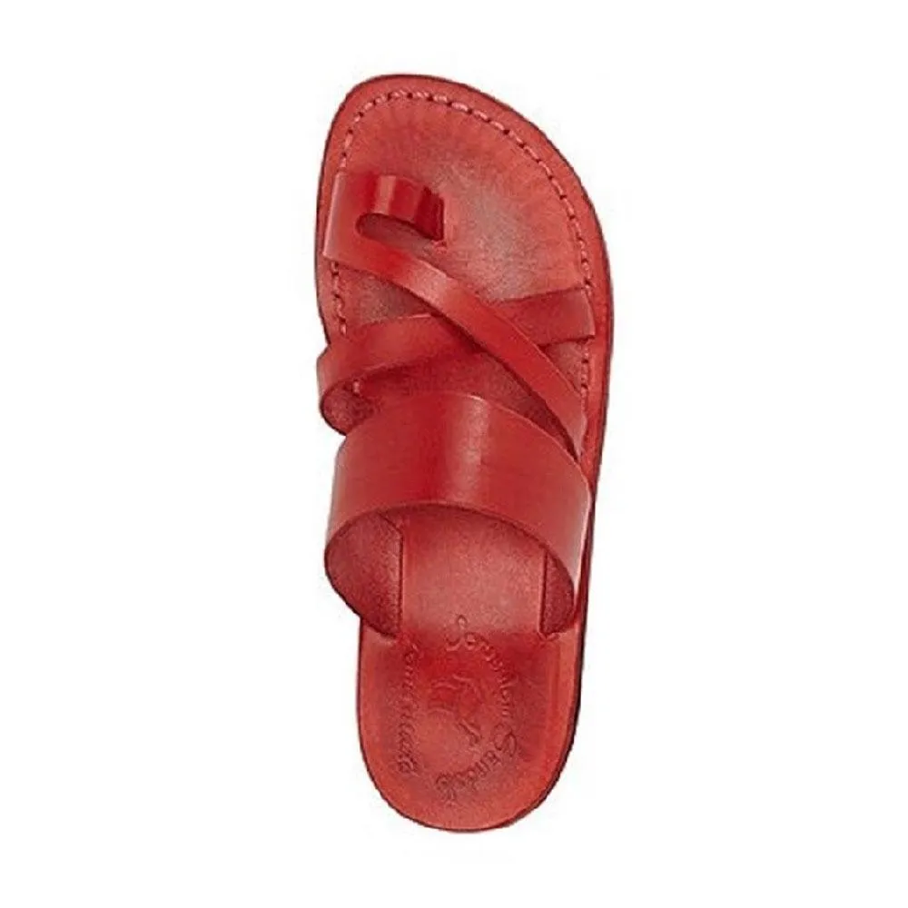 The Good Shepherd - Leather Toe Loop Slide | Red
