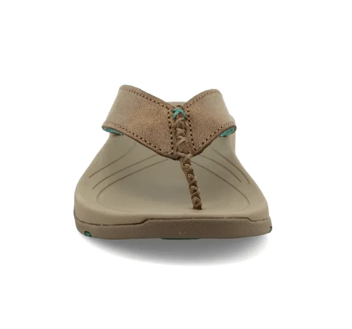 Twisted X Women's Bomber Leather Leightweight Sandal Flip Flop WSD0005
