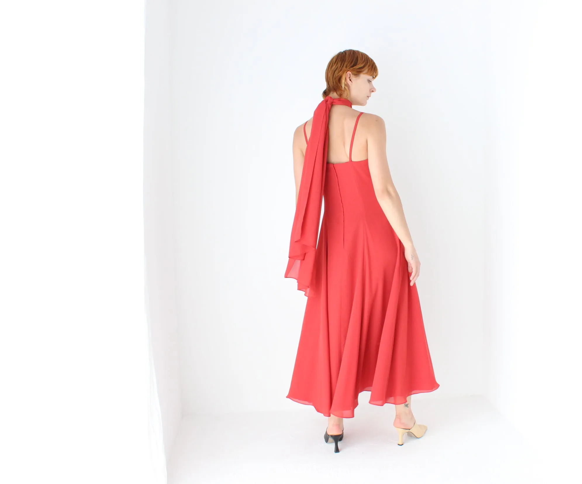 Whimsical 90s Cocktail Slip Dress w/ Versatile Shawl