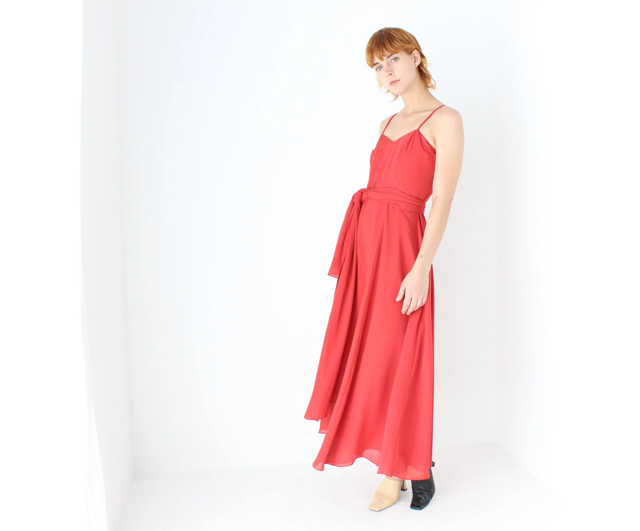 Whimsical 90s Cocktail Slip Dress w/ Versatile Shawl