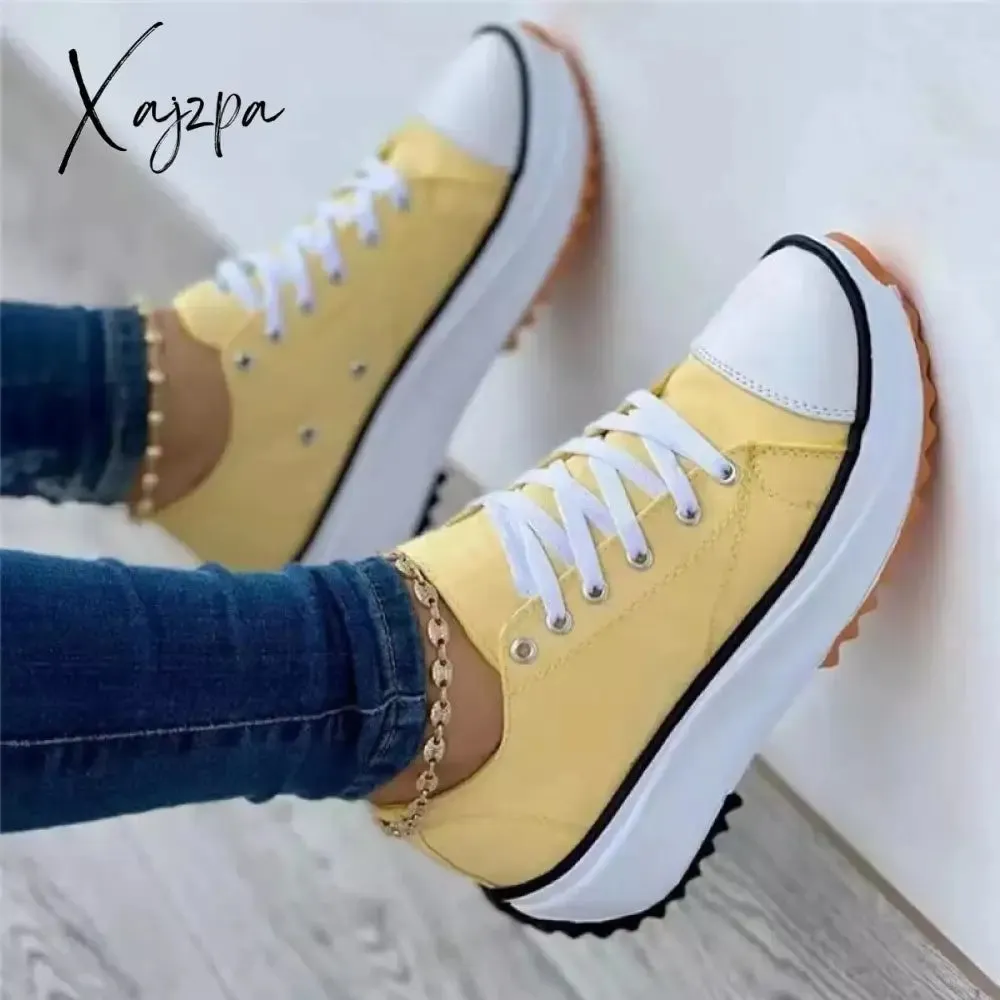 Xajzpa - Lace Up Perforated Oxfords Shoes