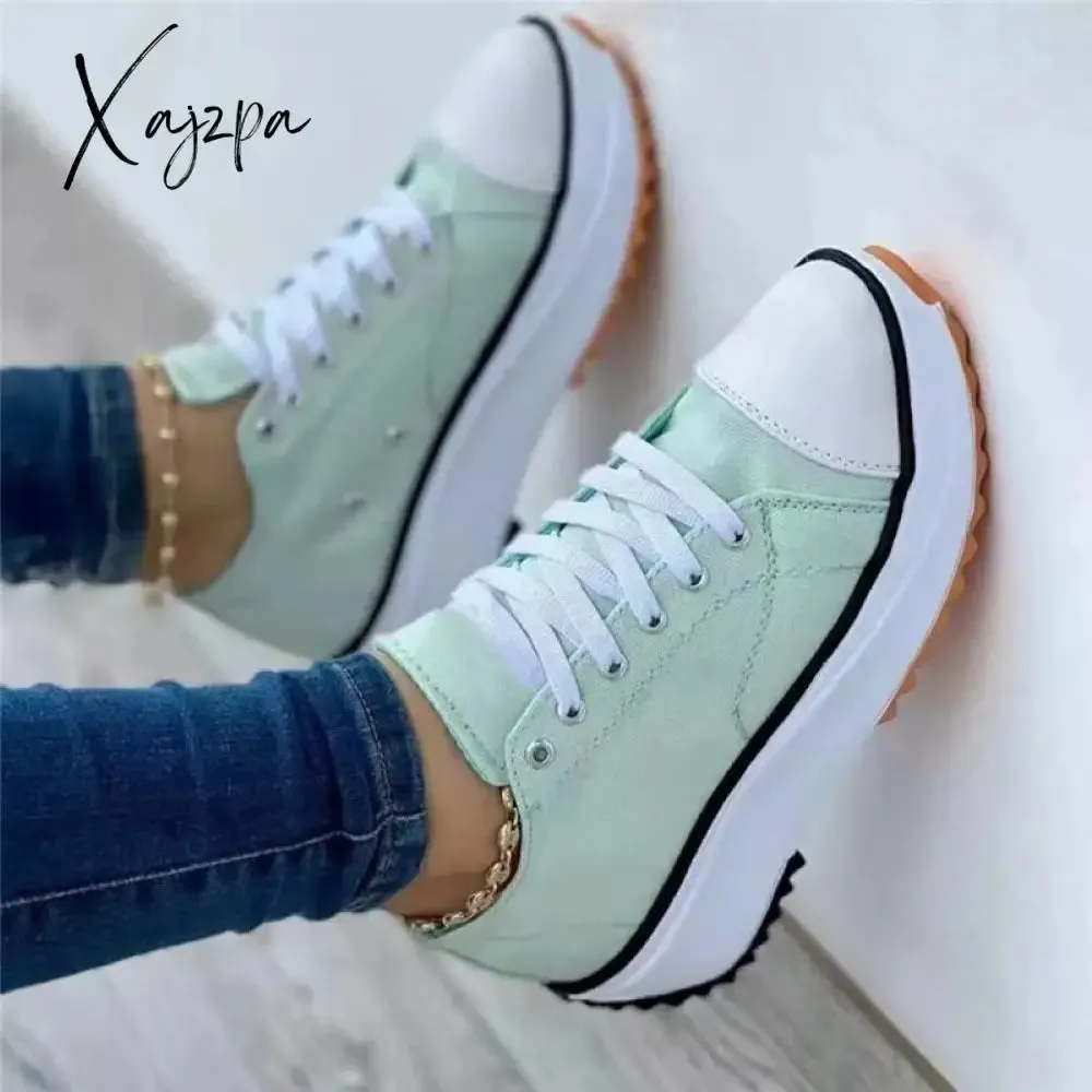 Xajzpa - Lace Up Perforated Oxfords Shoes