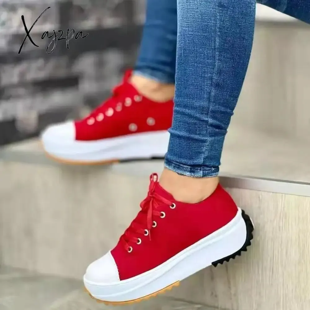 Xajzpa - Lace Up Perforated Oxfords Shoes